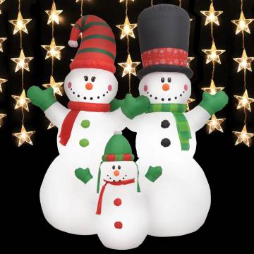 Inflatable Snowman Family with LEDs - 240 cm Christmas Decoration