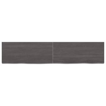 Dark Brown Solid Wood Bathroom Countertop - 140x30 cm