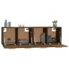 Brown Oak Wall Cabinets - 2 pcs, Stylish & Practical Storage