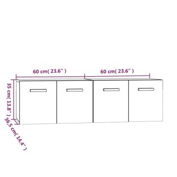 Brown Oak Wall Cabinets - 2 pcs, Stylish & Practical Storage