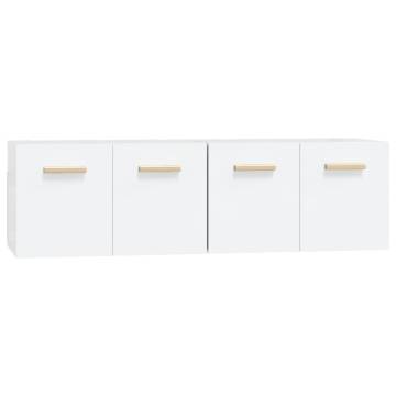 Stylish White Wall Cabinets - 2 pcs - Engineered Wood