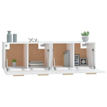 Stylish White Wall Cabinets - 2 pcs - Engineered Wood