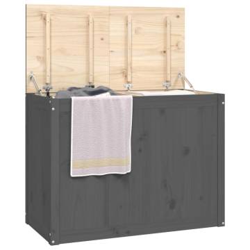 Laundry Box Grey - Solid Pine Wood | Hipomarket UK