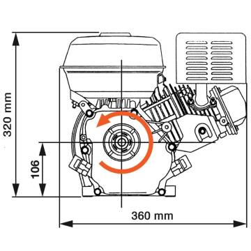 6.5HP 4.8kW Black Petrol Engine - Versatile Power Solution