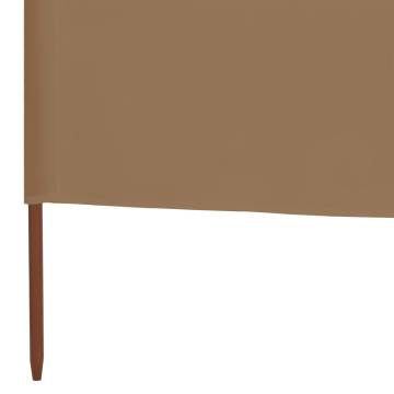 5-Panel Wind Screen Fabric 600x80 cm - Taupe | HipoMarket