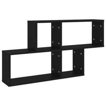 Black Engineered Wood Wall Shelf - 100x18x53 cm