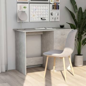 Modern Concrete Grey Desk - 100x50x76 cm Engineered Wood