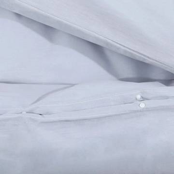 Duvet Cover Set Grey 135x200 cm | Soft Microfiber Bedding