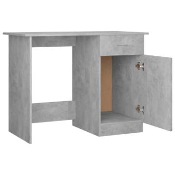 Modern Concrete Grey Desk - 100x50x76 cm Engineered Wood