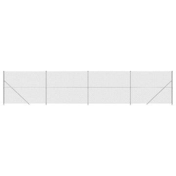 Chain Link Fence with Flange Silver 2x10 m - Durable Security