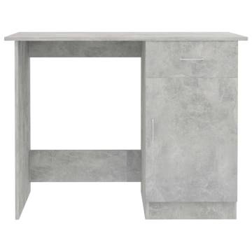 Modern Concrete Grey Desk - 100x50x76 cm Engineered Wood