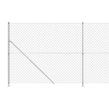 Chain Link Fence with Flange Silver 2x10 m - Durable Security