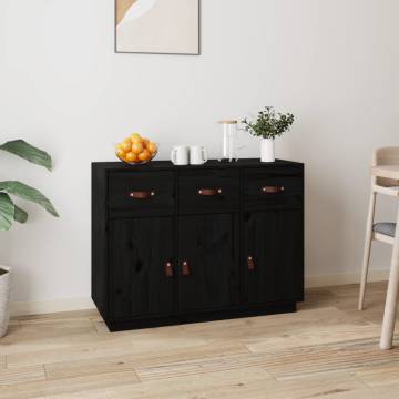 Black Pine Sideboard 100x40x75 cm - Classic Storage Solution