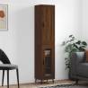 Highboard Brown Oak 34.5x34x180 cm Engineered Wood Colour brown oak Quantity in Package 1 Model 1 glass door 