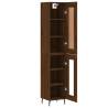 Elegant Brown Oak Highboard - 34.5x34x180 cm | Hipomarket