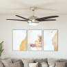 Ornate Ceiling Fan with Light 128 cm Brown Colour brown 