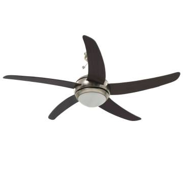 Ornate Ceiling Fan with Light - 128 cm Brown | HipoMarket