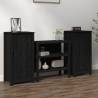 Sideboards 2 pcs Black 40x35x80 cm Solid Wood Pine Colour black Quantity in Package 2 Model 1 door side cabinet 