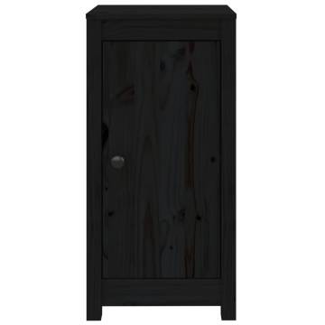 Black Solid Wood Pine Sideboards - 2 pcs - 40x35x80 cm