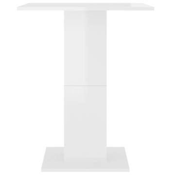 High Gloss White Bistro Table - 60x60 cm | Hipomarket