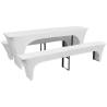 3 Slipcovers for Beer Table and Benches Stretch White 220 x 70 x 80 cm Colour white Size 220 x 70 x 80 cm Quantity in Package 3 