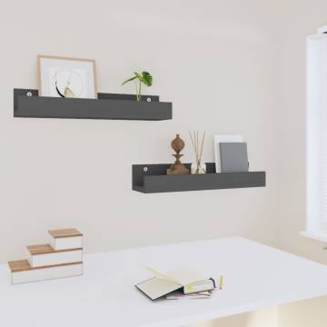 Stylish Grey Wall Shelves - 2 pcs Solid Wood Pine | HipoMarket