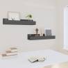 Stylish Grey Wall Shelves - 2 pcs Solid Wood Pine | HipoMarket