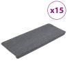 Stair Mats Self-adhesive - 15 pcs Grey - Hipomarket UK