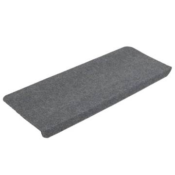 Stair Mats Self-adhesive - 15 pcs Grey - Hipomarket UK