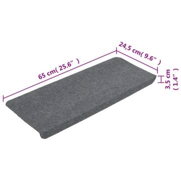 Stair Mats Self-adhesive - 15 pcs Grey - Hipomarket UK