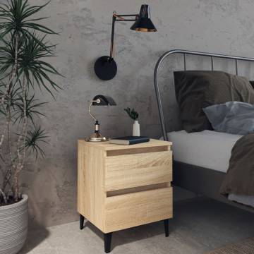 Chic Bed Cabinet Sonoma Oak - Stylish Storage Solution