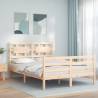 Bed Frame with Headboard 120x200 cm Solid Wood Colour natural Size 120 x 200 cm 