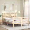 Solid Wood Bed Frame with Headboard 120x200 cm | HipoMarket