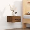 Wall-Mounted Bedside Cabinet Brown Oak - Space Saving Elegance