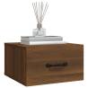 Wall-Mounted Bedside Cabinet Brown Oak - Space Saving Elegance