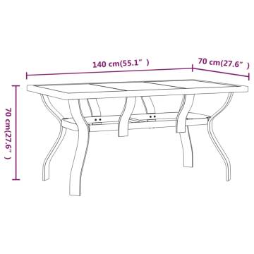 Garden Table Brown and Black 140x70 cm - Stylish & Durable