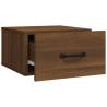 Wall-Mounted Bedside Cabinet Brown Oak - Space Saving Elegance