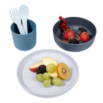 Bo Jungle 5 Piece Baby Tableware Set CPLA Blue - Eco-Friendly