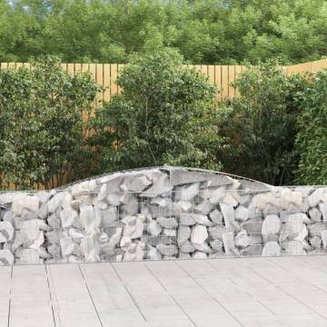 Arched Gabion Baskets - 2 pcs Galvanised Iron Garden Barriers