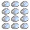 Outdoor Solar Wall Lamps LED - 12 pcs Round Silver