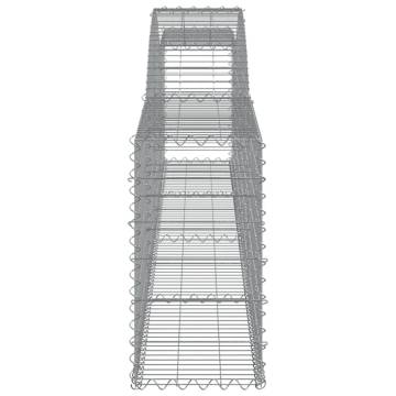 Arched Gabion Baskets - 2 pcs Galvanised Iron Garden Barriers