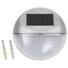 Outdoor Solar Wall Lamps LED - 12 pcs Round Silver