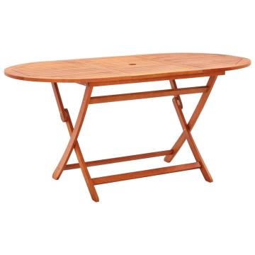 Folding Garden Table - Solid Eucalyptus Wood | Hipomarket