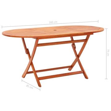 Folding Garden Table - Solid Eucalyptus Wood | Hipomarket