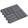 Decking Tiles 10 pcs Grey Wash 30x30 cm Solid Acacia Wood Colour grey Pattern pattern 1 Number of 10 