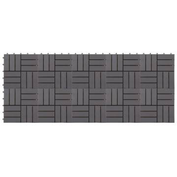 Decking Tiles 10 pcs Grey Wash - Durable Acacia Wood