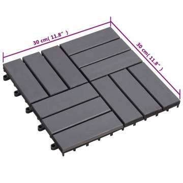 Decking Tiles 10 pcs Grey Wash - Durable Acacia Wood