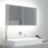 LED Bathroom Mirror Cabinet Concrete Grey 90x12x45 cm Acrylic Colour concrete grey Quantity in Package 1 