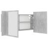 LED Bathroom Mirror Cabinet - Concrete Grey 90x12x45 cm