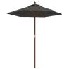 Garden Parasol with Wooden Pole - Anthracite 196x231 cm